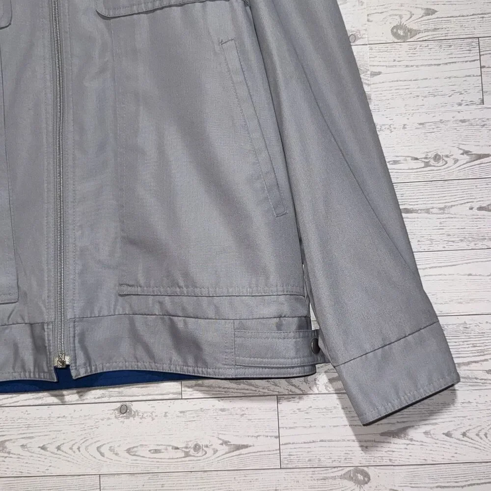 London Fog Weatherwear Of Distinction Gray Jacket Zip Pockets Men’s Size 38
